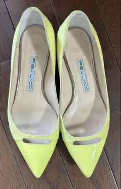 PELLICO イエローポインテッドトゥパンプス