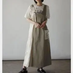 ヤマダヤ RADIATE 配色ドッキングアシンメトリージャンパースカート 日本製