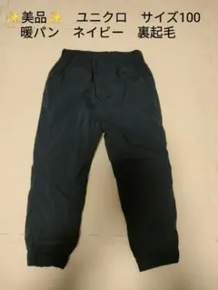 サイズ100 暖パン　ネイビー　裏起毛　シャカシャカパンツ　長ズボン　冬用