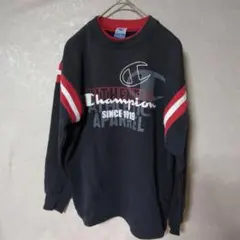 【ラスト1点】Champion 紺色 トレーナー ストライプ袖 150cm