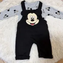ベビー ミッキーロンt &サロペットset♡H&M 4-6m