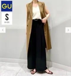 フ*ワ様 GU❁ロングジレ❁Sサイズ❁ブラウン❁ベスト