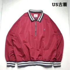 US古着アメリカ古着 ハーフジップブルゾン プルオーバー 刺繍ロゴ ワンポイント