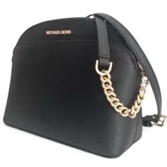 MICHAEL KORS サフィアーノ クロスボディ ショルダー 黒 チェーン