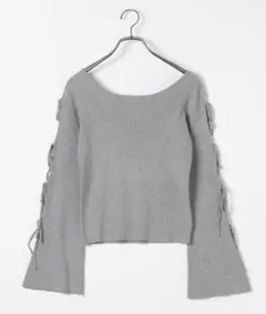 Heather 袖リボンフレアニット