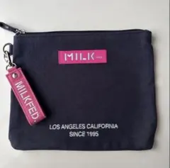 MILKFED. ミルクフェド ポーチ ネイビー キーホルダー付きのサムネイル