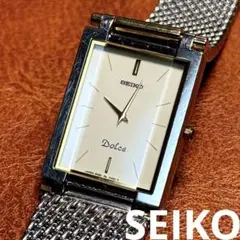 良品 稼動品 ビンテージ セイコードルチェ シルバー スクエア メンズ腕時計 SEIKO - セイコー seiko クオーツ スクエア メンズ腕時計 稼動品