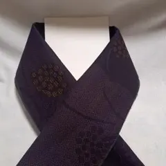 半襟　半衿　ハンドメイド　つむぎ風　梅　紫　和柄　仕付けしやすい芯付き