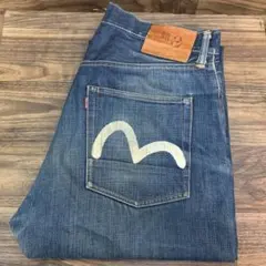 Y2K❤️ EVISU カモメ ロゴ ピンクペイント デニム カーゴパンツ