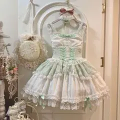 ロリータ 甘ロリ フリル ジャンスカ JSK ワンピース 水色 - メルカリ