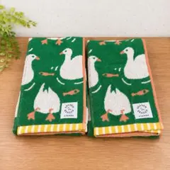 28【SEASON REASON】フェイスタオル 2枚ハクチョウ柄　 白鳥北欧風のサムネイル