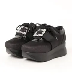 YOSUKE ヨースケ 厚底ビジューバックルスニーカー ブラック 量産型 地雷