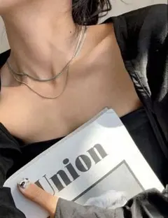 シルバー 2連ネックレス