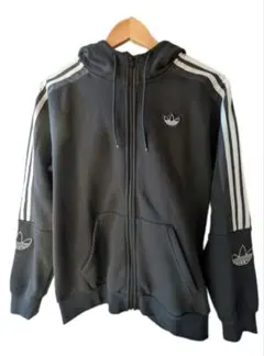 adidas ブラック ジップパーカー　Mサイズ　ユニセックス　匿名配送　美品