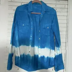 ロンハーマン青と白のグラデーションシャツ Sサイズ