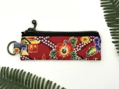 スリムコインポーチ　ハンドメイド　沖縄　紅型