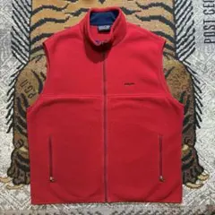 98年　USA製　Patagonia シンチラフリースベスト XL レッド