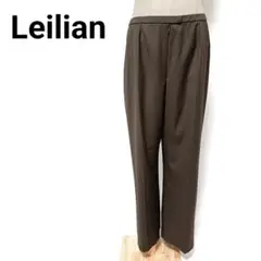 日本製 Leilian レリアン 大人カーキ ウエストゴム スラックス 17+