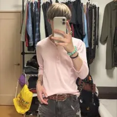 Hanes ヘインズ ヘンリーネック ブラウン グランジ archive y2k - メルカリ