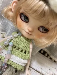 すずちゃんドール]サーニット 樹脂粘土ベビー 創作ドール リボンドール