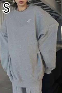極美品 AMERI NEW LOGO SWEAT TOP Sサイズ グレーのサムネイル