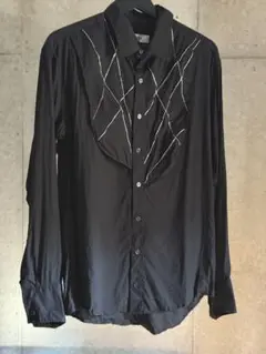 sulvam/21AW シルバーライン スタンドカラー レーヨンシャツ
