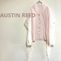✨AUSTIN REED ✨オースチンリード華やかサーモンピンク光沢ブラウス40 ✨AUSTIN REED ✨オースチンリード華やかサーモンピンク光沢ブラウス40
