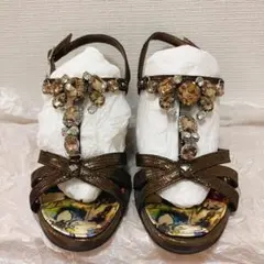 銀座かねまつ　サンダル　ビジュー　21.5㎝のサムネイル