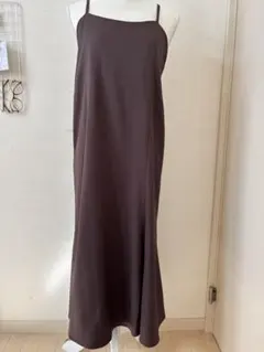 ブラウン キャミワンピース M バックリボン