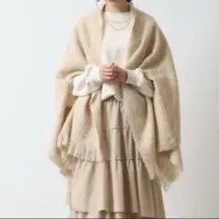 ✨新品 タグ付 ベージュ マフラー フリンジ ストール アウトドア カジュアル