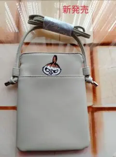 新作MOOMINリトルミー刺繍 スマホショルダーバッグ ベージュ