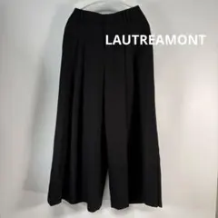 ロートレアモン　2タック　ボリュームワイドパンツ　38　黒　ガウチョ