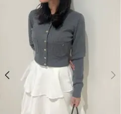 SNIDEL Sustainableニットカーデ グレー Sサイズ