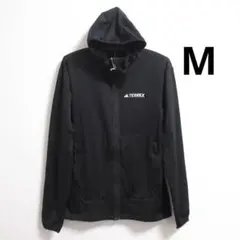 M 黒 ブラック アディダス テレックス ライトフリース パーカー