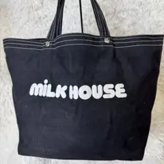ミルクハウス　milkhouse バケツ型ロゴトートバッグ　ブラック　大容量