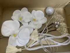 シルバー　ミニ胡蝶蘭　髪飾り和装前撮り成人式結婚式卒業式振袖七五三　髪飾り白無垢