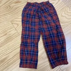 コトリ　赤　チェック　ズボン　パンツ クリスマスカラー　100cm