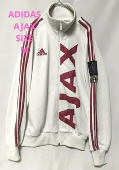 希少adidasAJAX刺繍 トラックジャケット　ストライプ　赤Mアムステルダム