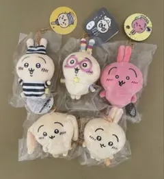 ちいかわ　うさぎ　光る輪っか　囚人　垂れ耳　すっごく辛い　マスコット　5点セット