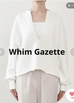 Whim Gazette　スウェットVネックプルオーバー　オフホワイト