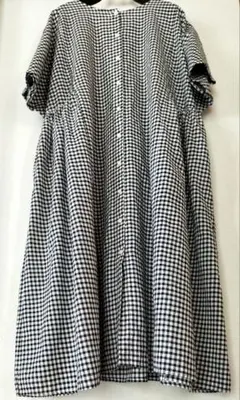 サマンサモスモス 前後着　半袖 ロングワンピース ギンガムチェック 綿100%