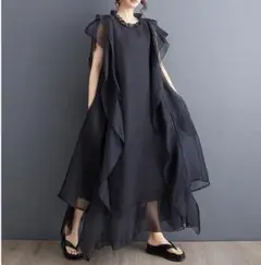 大きいサイズ ワンピース　シアー　春夏 秋 新品 半袖　シースルー4a