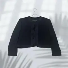 カルヴェン carven ノーカラージャケット ショート丈 肩パッド E6607