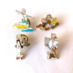 1992年 ポパイ スポーツシリーズ ピンバッジ 4点セット ヴィンテージ