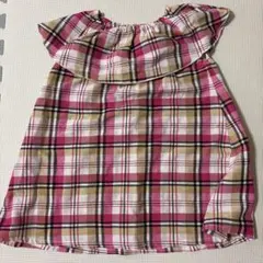 キッズ　フリル付きチェックワンピース 100サイズ