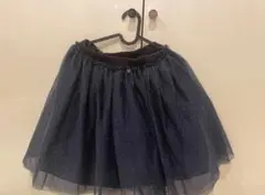 kumikyoku チュールスカート ネイビー リボン ラメ入り キッズ 140