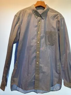 無印良品 MUJI 洗いざらし 長袖レギュラーカラーシャツ サックスブルー XL