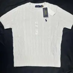 Polo Ralph Lauren (Ｌ)ケーブルニット 半袖 ホワイトのサムネイル