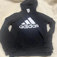 adidas 黒 フード付きパーカー 140cm