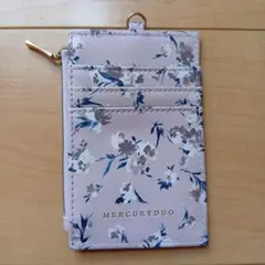 美品 MERCURYDUO パス・カードケース ピンク 花柄 ファスナー付き